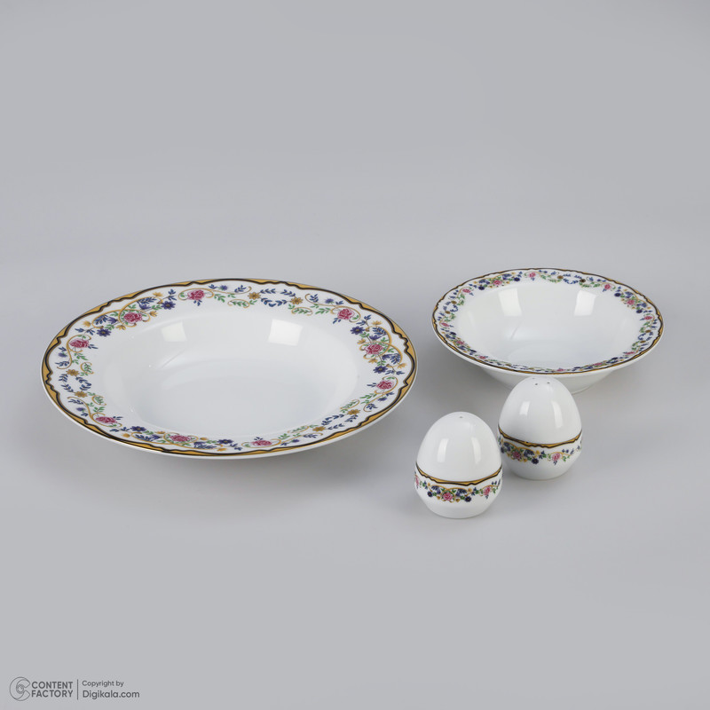 سرویس  غذا خوری 28 پارچه چینی زرین ایران سری ایتالیا اف مدل Golestan 2 درجه عالی