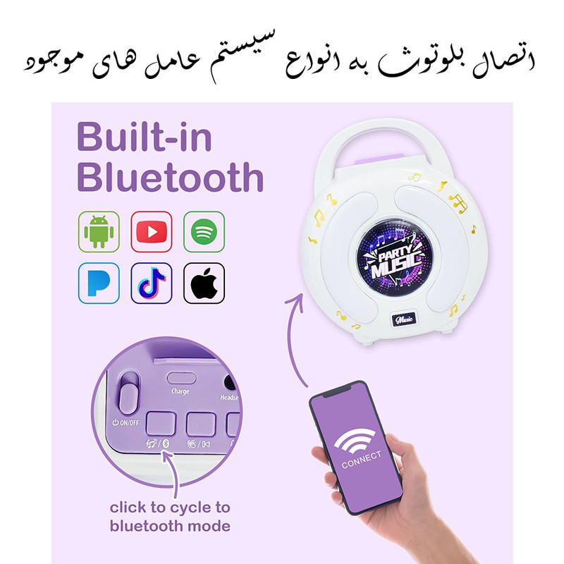اسپیکر بلوتوثی قابل حمل مدل sound box طرح دو میکروفون کد 6004