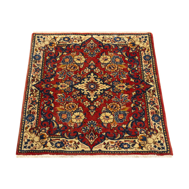 فرش دستبافت نیم متری طرح ساروق کد 45P12218 زمینه لاکی