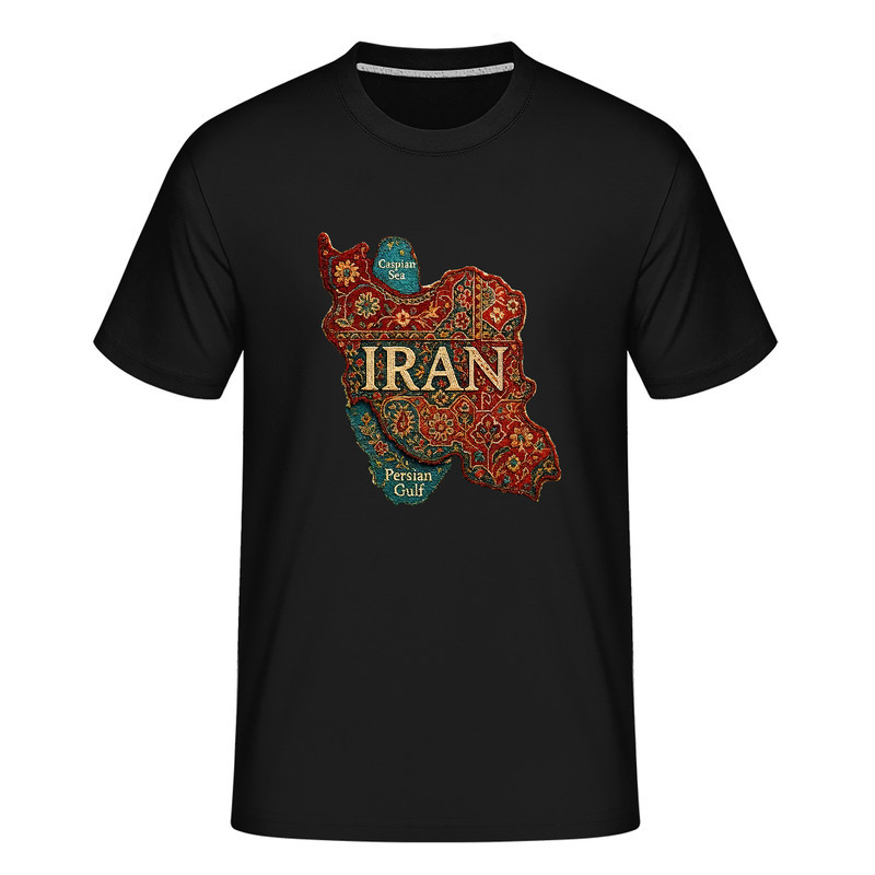 تی‌شرت آستین کوتاه یقه گرد مردانه مدل نقشه ایران کد 9
