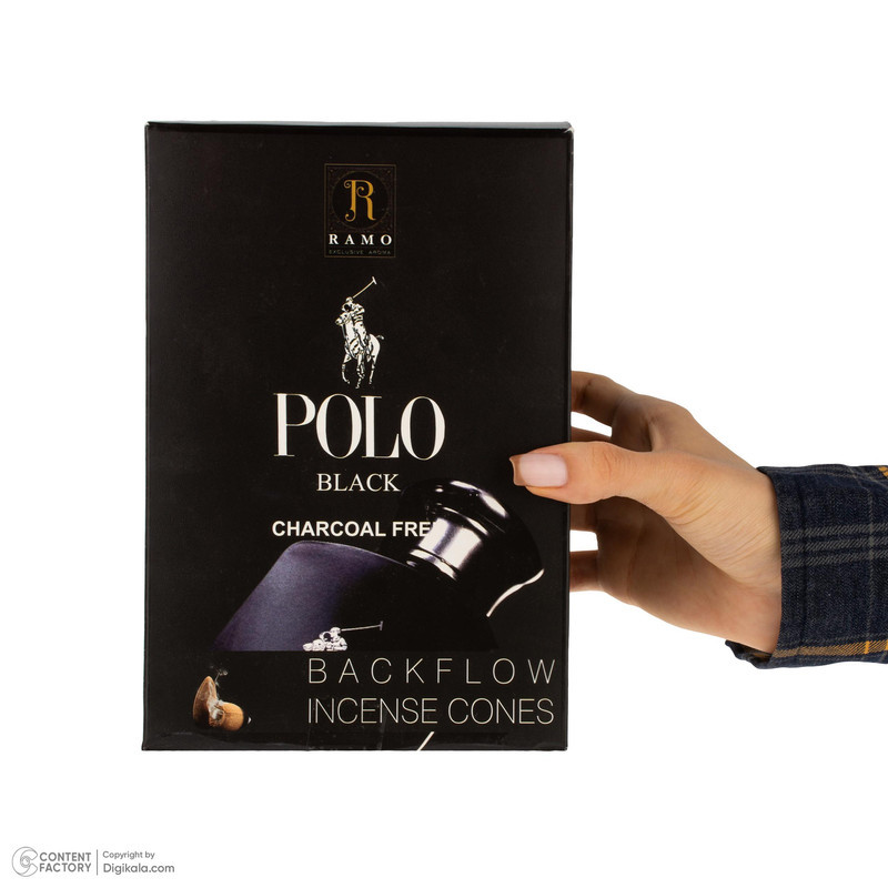 عود رامو مدل آبشاری رایحه ادکلن POLO BLACK  بسته 10 عددی