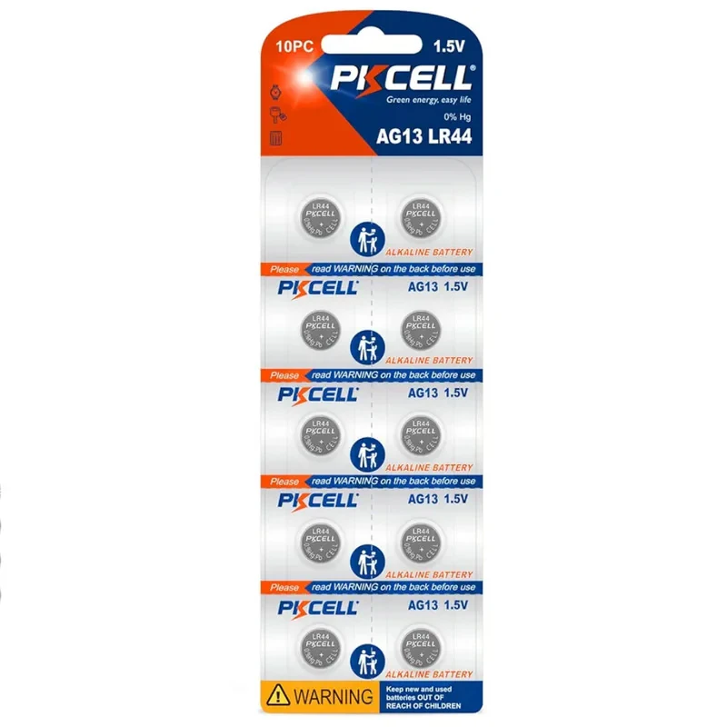 باتری ساعت پی‌کی سل مدل  AG13 LR44 ولت 1.5 مجموعه 10عددی
