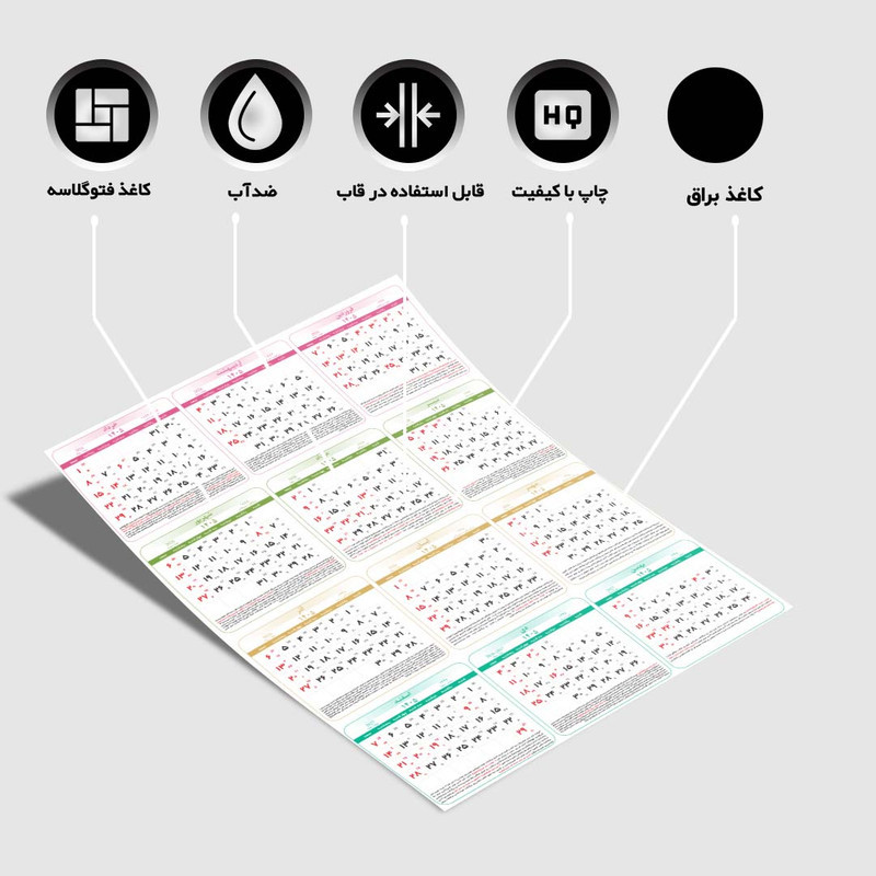 تقویم دیواری سال 1405 کارنیکا طرح نامبر کد 001-A3