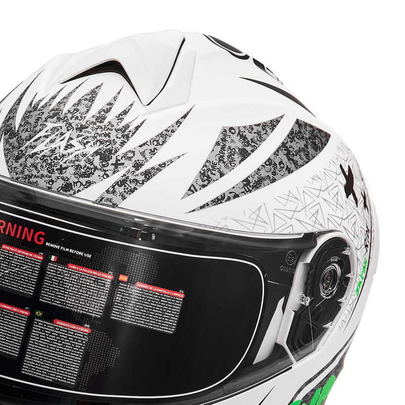 کلاه کاسکت فک متحرک فلش مدل 935sv neon-yellowgreen-white