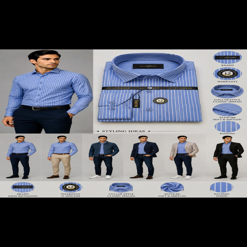 پیراهن مردانه راه‌راه مدل Ts_32190