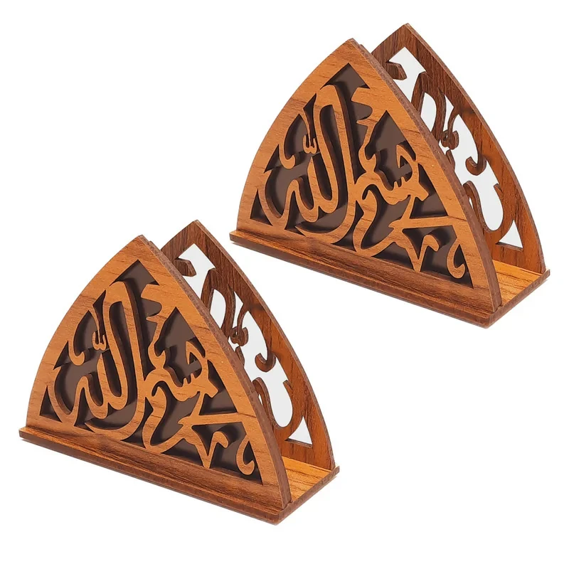 جای دستمال کاغذی چوبی تیکما مدل مذهبی کد KIT D5B بسته 2 عددی