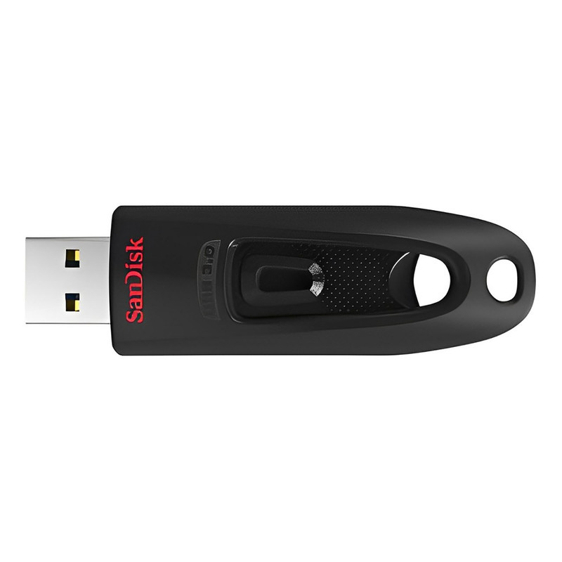 فلش مموری کشویی سن دیسک مدل CZ48 ظرفیت 128 گیگابایت با رابط USB 3.0، سرعت انتقال تا 100 مگابایت بر ثانیه، سازگار با USB 2.0 و قابلیت رمزنگاری اطلاعات