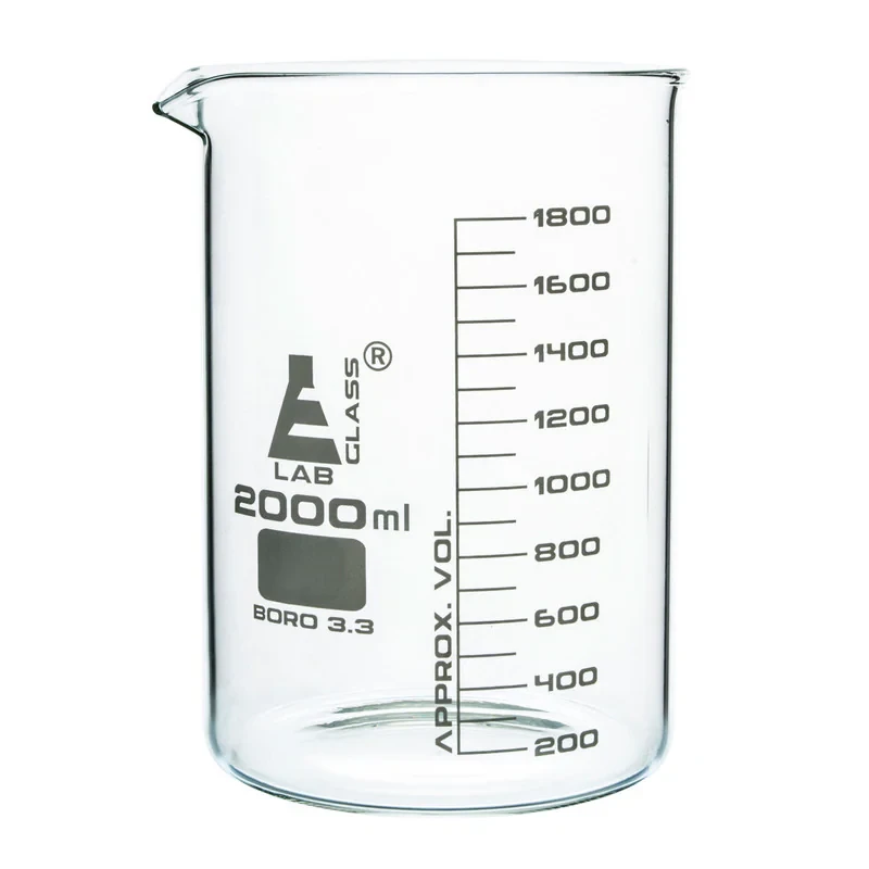 بشر آزمایشگاه مدل beaker ظرفیت 2000 میلی لیتر