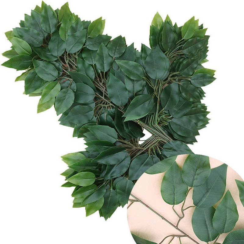 گل مصنوعی مدل بوته برگ درخت بنیان بسته 4 عددی