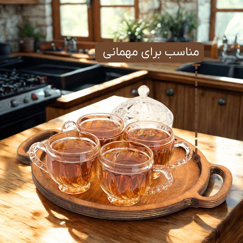 سینی دسته دار مدل چوبی SN241 سایز 36×29 سانتی متر