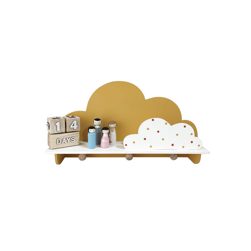 شلف دیواری اتاق کودک طرح ابر مدل MKids52-OCHRE