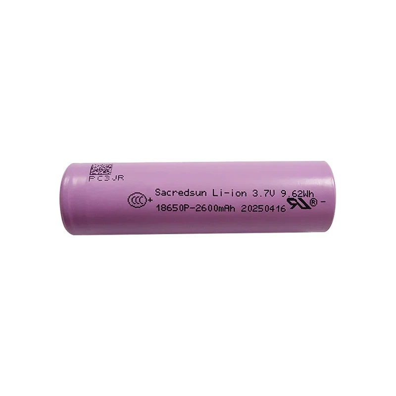 باتری لیتیومی قابل شارژ مدل Sacredsun 18650P ظرفیت 2600 میلی‌آمپرساعت