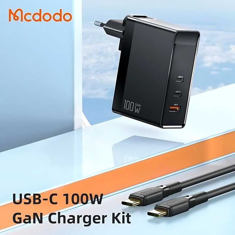 شارژر دیواری 100 وات مک دودو مدل CH-8105 Pro به همراه کابل تبدیل USB-C