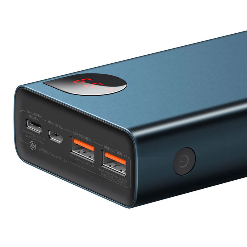 پاوربانک 65 وات بیسوس مدل PPADM65-S ظرفیت 20000 میلی آمپر ساعت به همراه کابل USB-C به USB-A