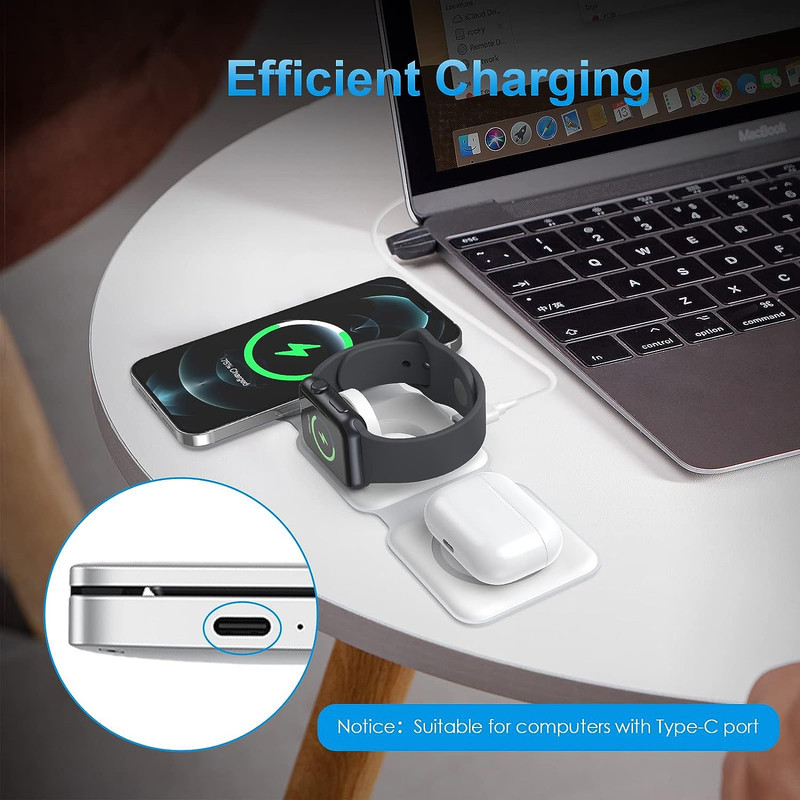 شارژر بی سیم مدل  3in1 magnetic wireless charger