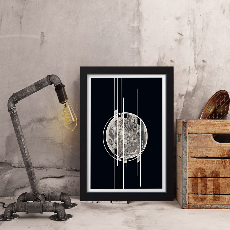 تابلو مدل مینیمال ماه La Luna کد S1437-b