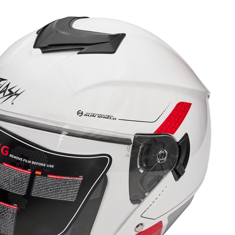 کلاه کاسکت بدون فک فلش مدل 852 glossy red-white