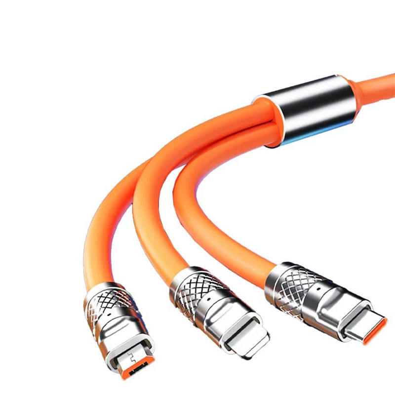 كابل تبدیل USB به لايتنينگ micro USBUSB-C ریویرا مدل توربو شارژ طول 1 متر
