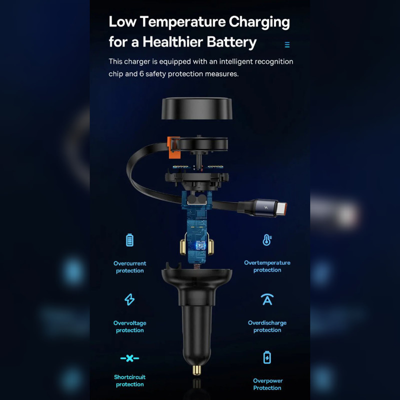 شارژر فندکی 60 وات بیسوس مدل  CCTXP-UC