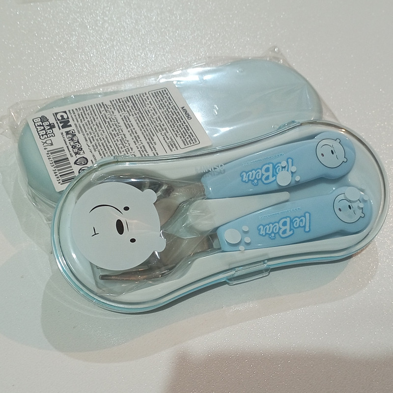 ست قاشق چنگال کودک مینیسو مدل Ice bear