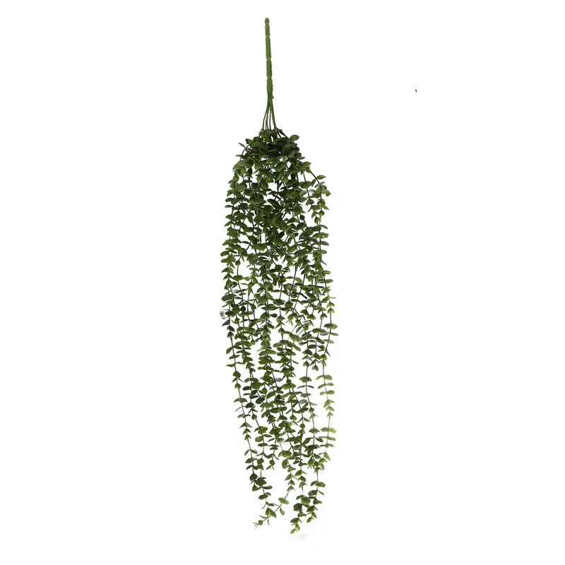 گل مصنوعی آویز شمشاد برگ درشت با ابعاد 17x17x80 سانتی‌متر و وزن 400 گرم، مناسب گلدان دیواری و باکس گل